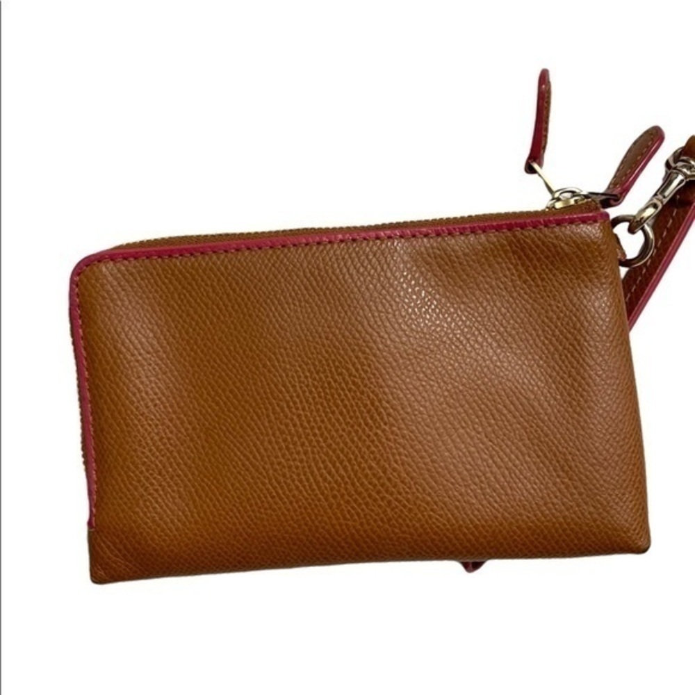 Coach brown double zipper wristlet bag - Picture 4 of 13
